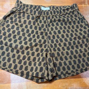 Everlane The Easy Shorts Leopard Print Brown Cheetah Organic Cotton Size 12